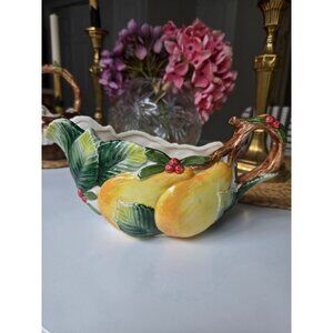 Fitz & Floyd 1991 Holiday Pear Gravy Boat Collectible Ceramic Decor